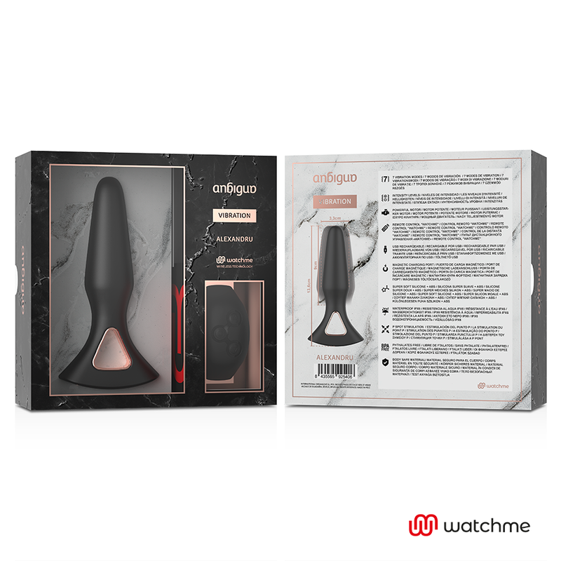 ANBIGUO - WATCHME FJÄRRKONTROLL VIBRATOR ANALPLUGG ALEXANDRU