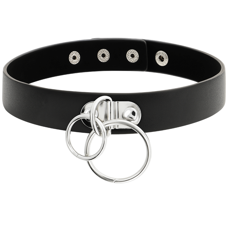 COQUETTE CHIC DESIRE - VEGANSKT LÄDERCHOKER MED DUBBELRING