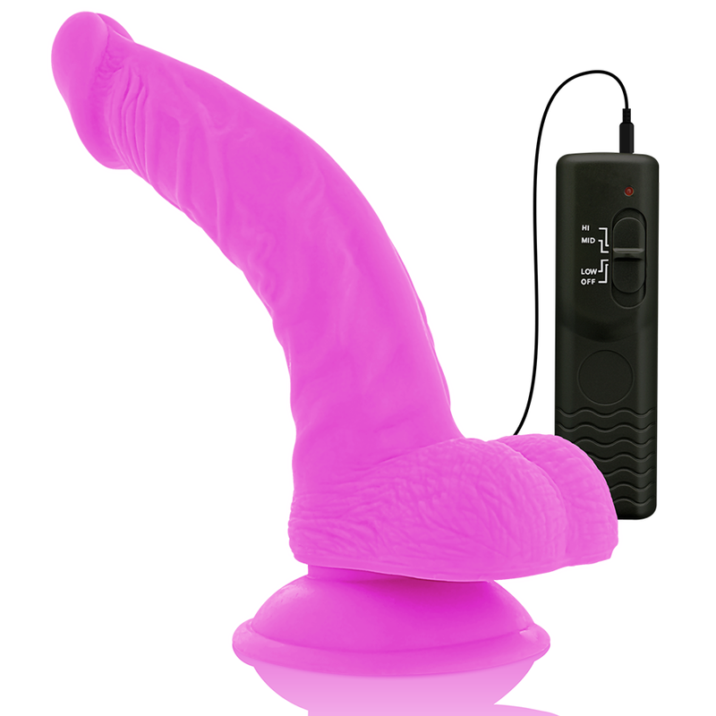 DIVERSIA - FLEXIBEL VIBRERANDE DILDO LILA 21,5 CM -O- 4,5 CM