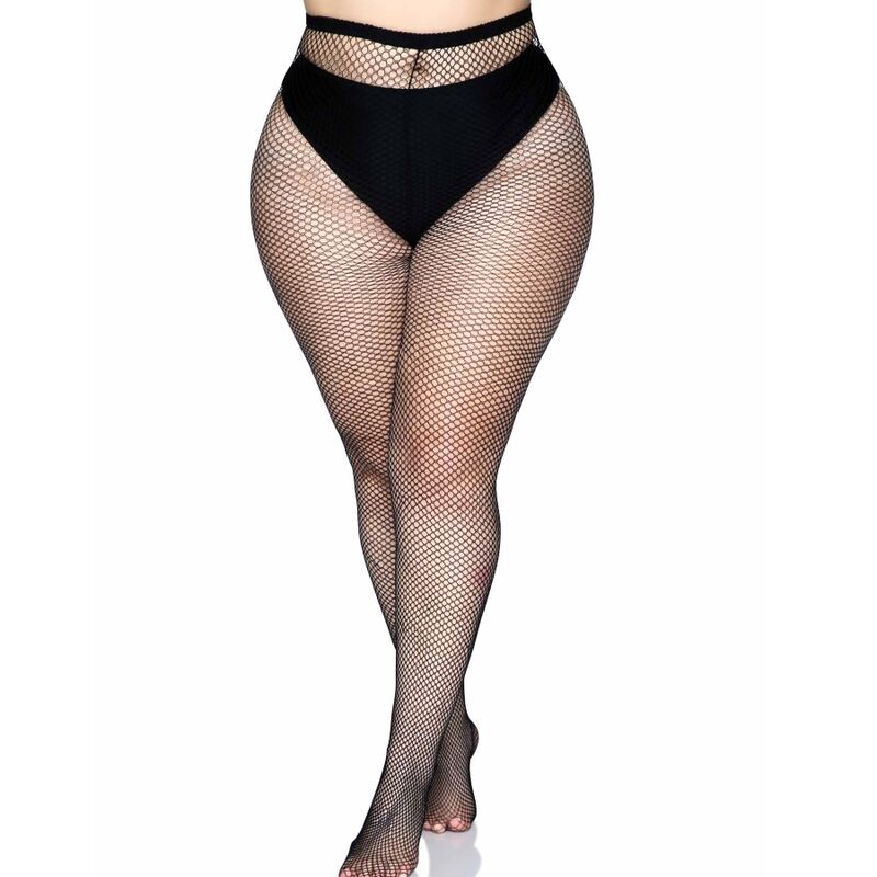LEG AVENUE - BAKSÖMMAD STRUMPBYXA SVARTA PLUS SIZE