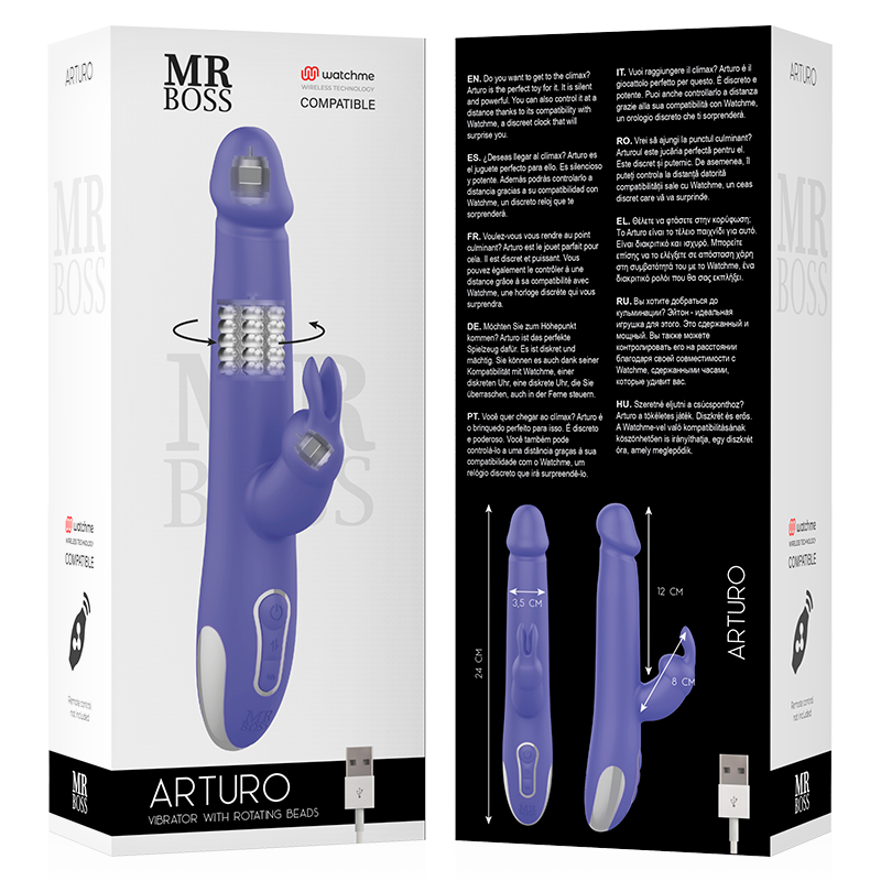 MR BOSS - ARTURO VIBRATOR OCH ROTATOR KOMPATIBEL MED WATCHME TRÅDLÖS TEKNIK
