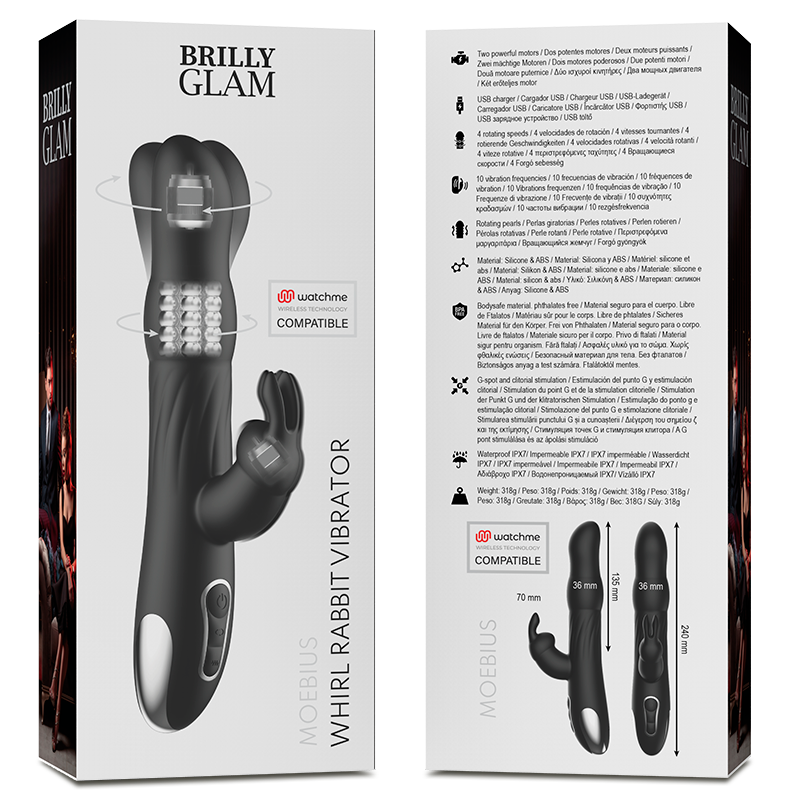 BRILLY GLAM- MÖBIUS KANINVIBRATOR OCH ROTATOR KOMPATIBEL MED WATCHME TRÅDLÖS TEKNIK