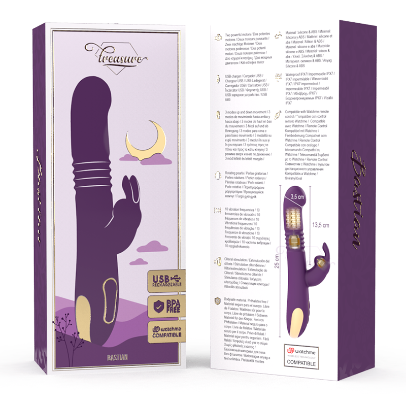 SKATT - BASTIAN KANIN UPP &amp; NER, ROTATOR &amp; VIBRATOR KOMPATIBEL MED WATCHME TRÅDLÖS TEKNIK