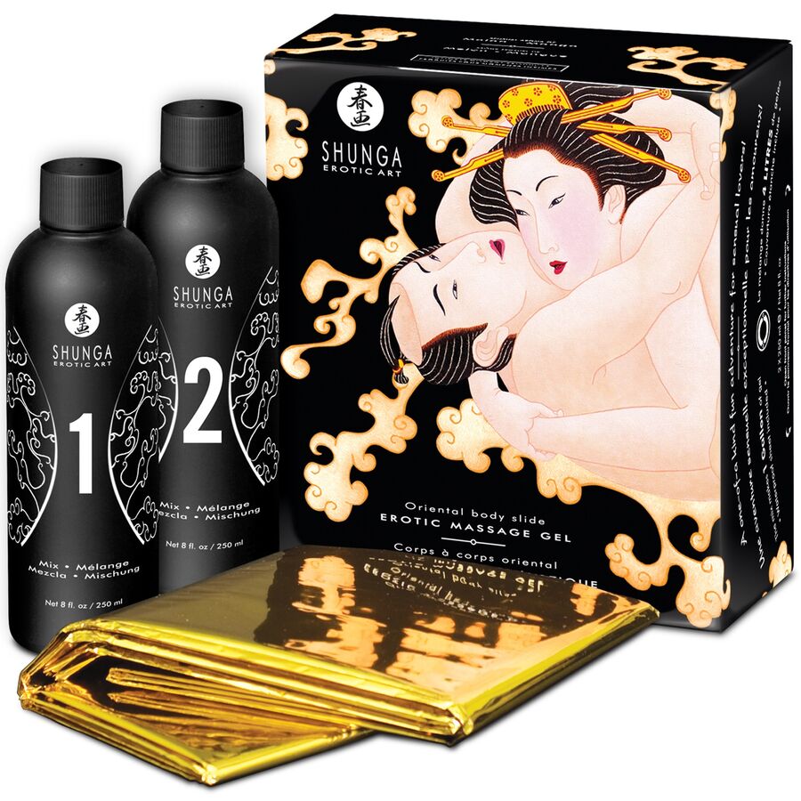 SHUNGA - ORIENTALISK MELON MANGO EROTISK MASSAGEGEL FÖR KROPP TILL KROPP 