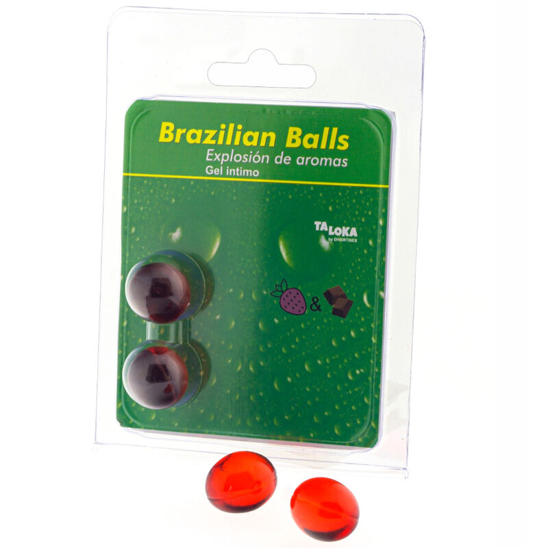 TALOKA - 2 BRASILIANSKA BOLLAR JORDGUBB &amp; CHOKLAD INTIMGEL