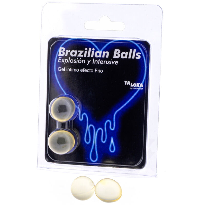 TALOKA - 2 BRASILIANSKA BOLLAR KALL &amp; VIBRATIONSEFFEKT SPÄNNANDE GEL