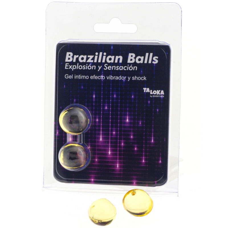 TALOKA - 2 BRASILIANSKA BOLLAR VIBRERANDE &amp; CHOCKEFFEKT SPÄNNANDE GEL