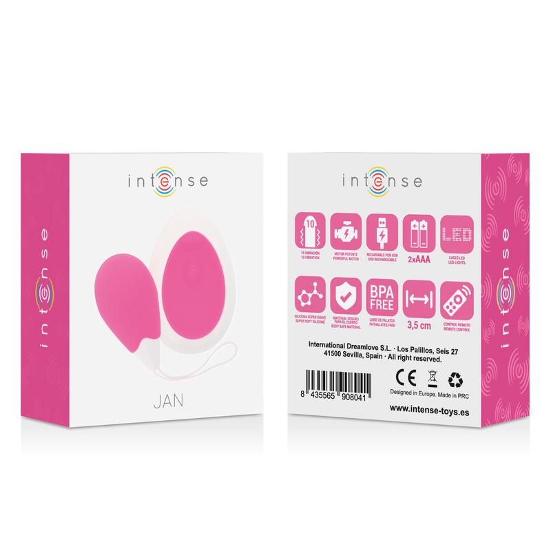 INTENSE - JAN ÄGGVIBRATOR FJÄRRKONTROLL ROSA
