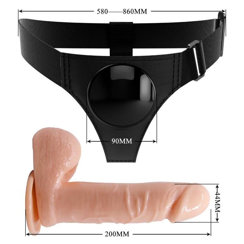PRETTY LOVE - SELE TROSOR UNIVERSAL SELE MED DILDO TOM 20 CM NATURLIG