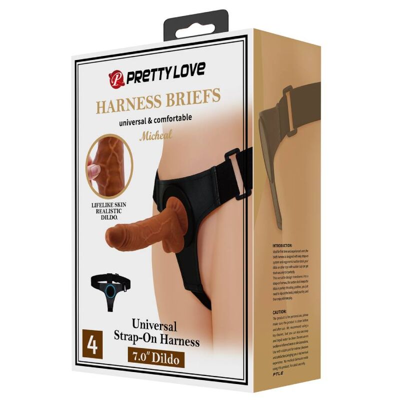 PRETTY LOVE - SELE TROSOR UNIVERSAL SELE MED DILDO MICHEAL 20 CM SVART