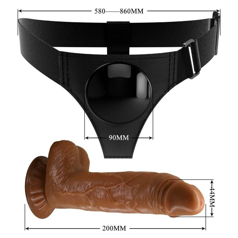 PRETTY LOVE - SELE TROSOR UNIVERSAL SELE MED DILDO MICHEAL 20 CM SVART