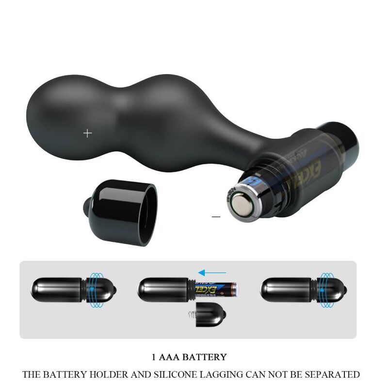 MR PLAY - SVART SILIKONVIBRATOR ANALPLUGG
