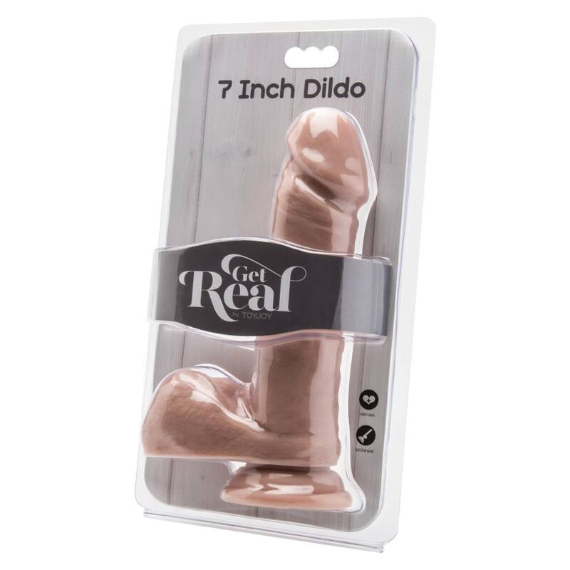 GET REAL - DILDO 18 CM MED PUNGAR I HUDEN