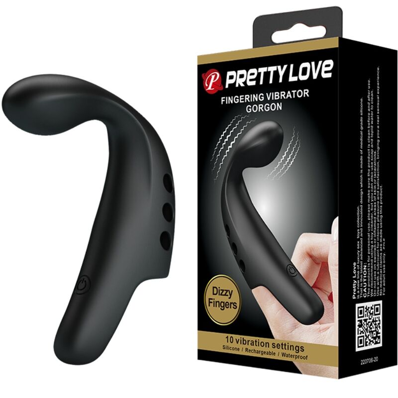 PRETTY LOVE - SVART GORGONVIBRATOR FINGERBORG