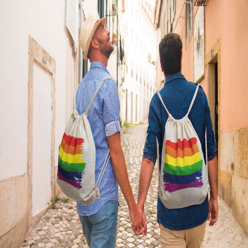PRIDE - RYGGSÄCK I BOMULL MED HBTQ-FLAGGA