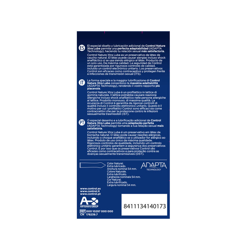 CONTROL - ADAPTA NATURE EXTRALUBE KONDOMER 12 ENHETER