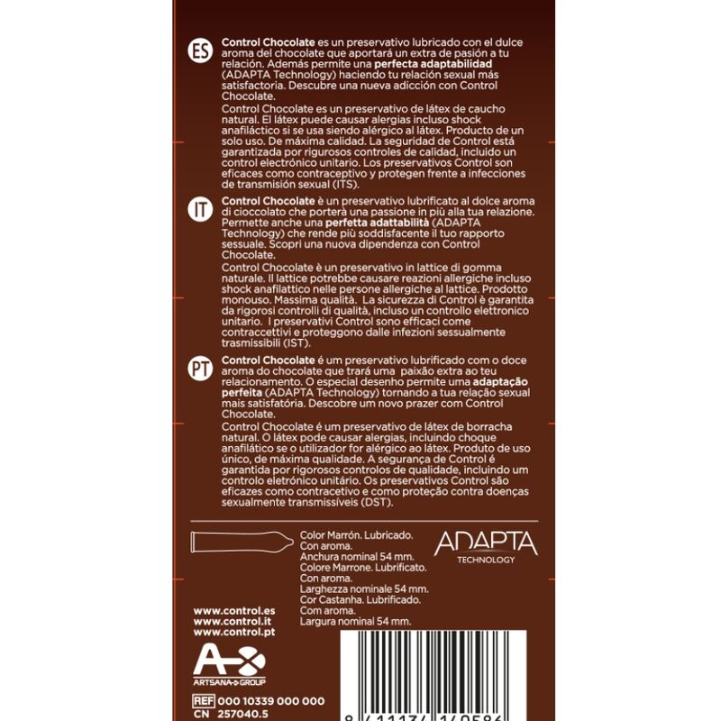 CONTROL - ADAPTA CHOKLADKONDOMER 12 ENHETER