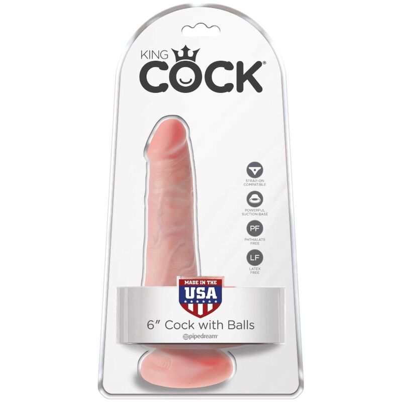 KING COCK - REALISTISK PENIS MED KUGLAR 13,5 CM LJUS