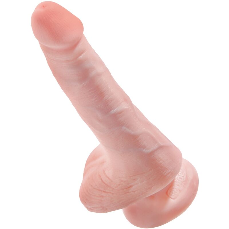 KING COCK - REALISTISK PENIS MED KUGLAR 13,5 CM LJUS