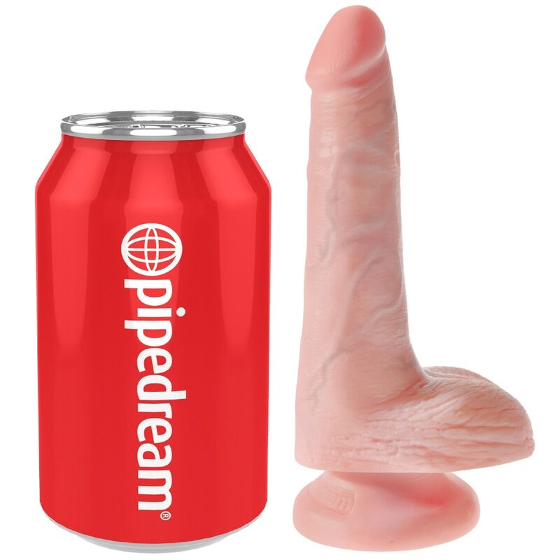 KING COCK - REALISTISK PENIS MED KUGLAR 13,5 CM LJUS