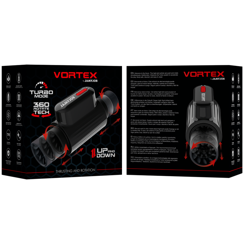 JAMYJOB - VORTEX TRYCKANDE OCH 360 ROTERANDE TECH TURBO LÄGE MASTURBATOR