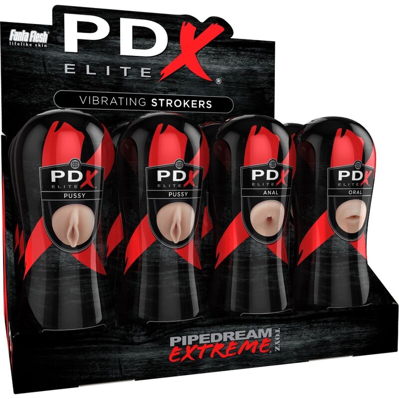 PDX ELITE - STROKER-SET 12 ENHETER: 6X VAGINA, 3X ANO, 3X MUNN