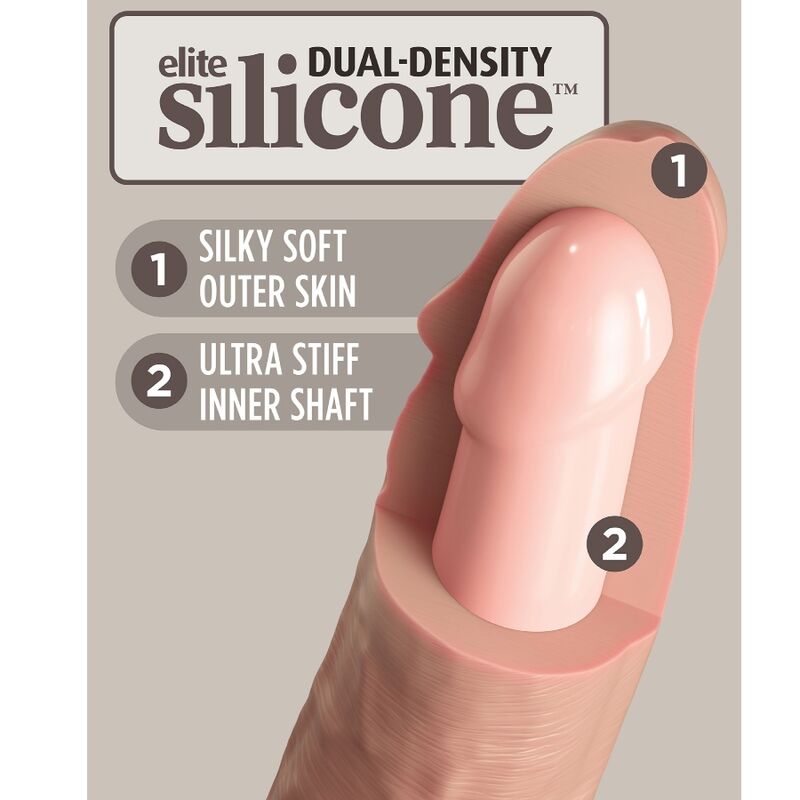 KING COCK - ELITE REALISTISK DILDO VIBRERANDE &amp; SILIKON 15,2 CM