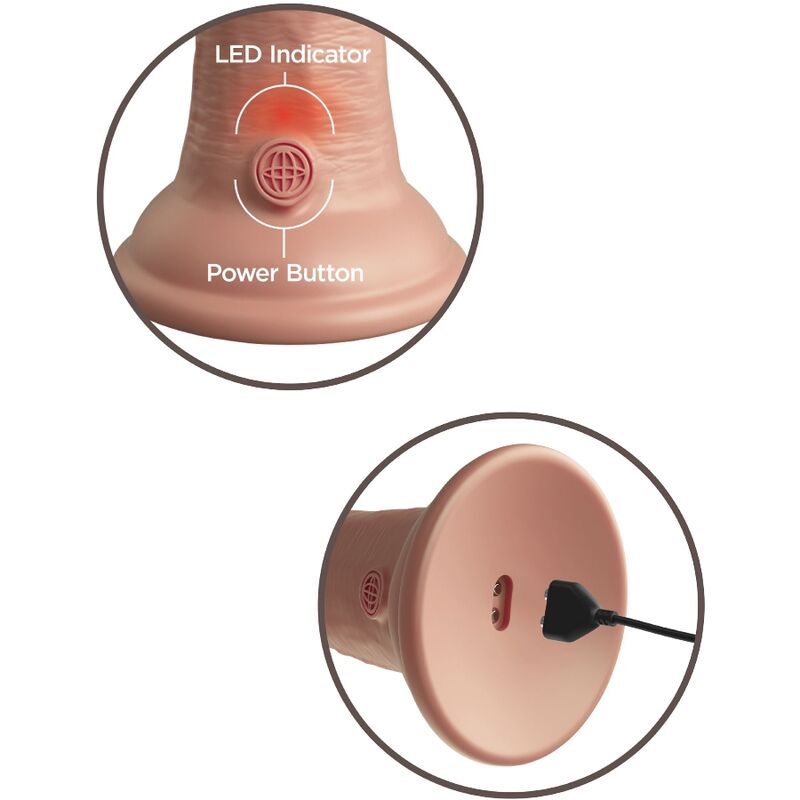 KING COCK - ELITE REALISTISK DILDO VIBRERANDE &amp; SILIKON 15,2 CM
