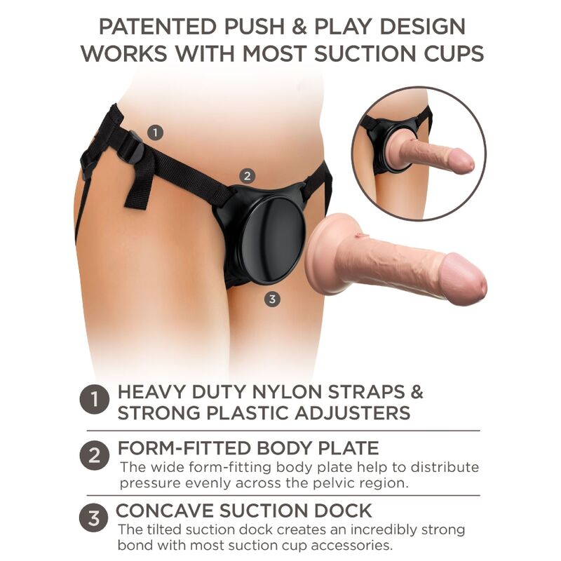 KING COCK - ELITE JUSTERBAR SELE MED DILDO 15,2 CM FÖR NYBÖRJARE
