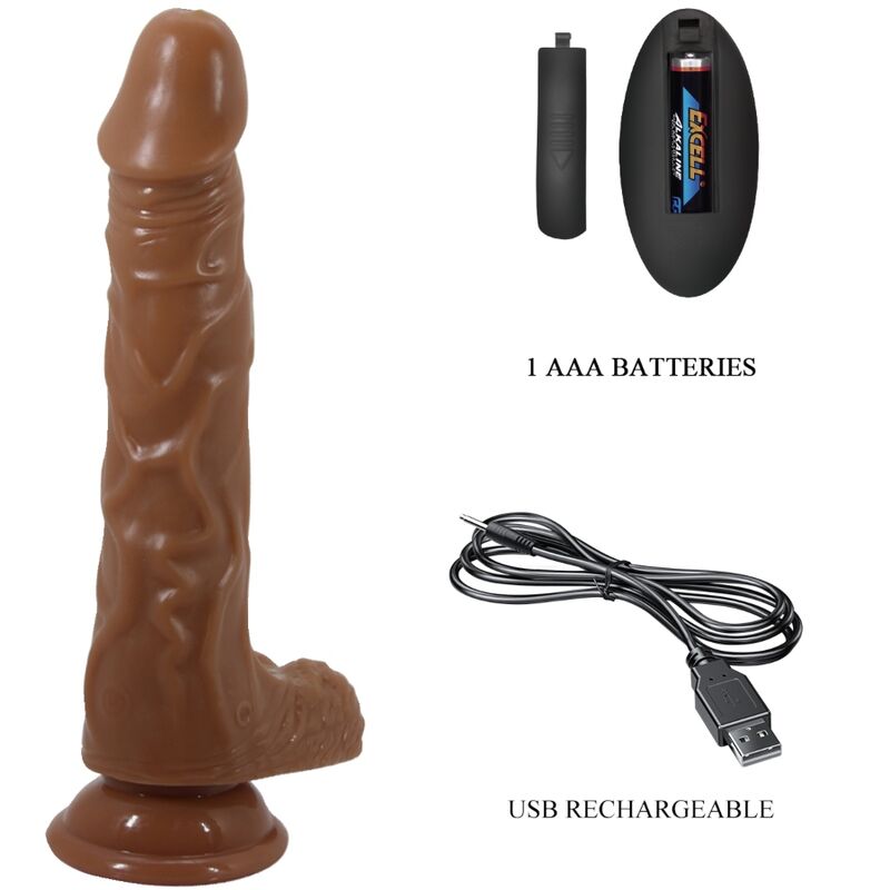 BAILE - BODACH REALISTISK VIBRATOR MED FJÄRRKONTROLL SUGKOPPA