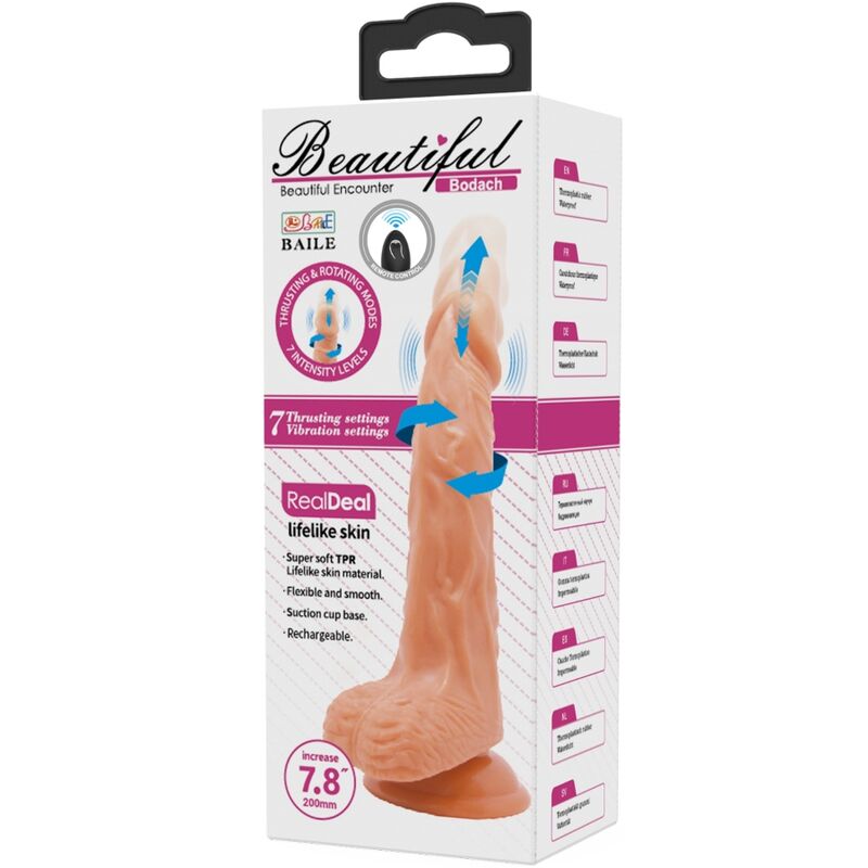 BAILE - BODACH REALISTISK VIBRATOR MED FJÄRRKONTROLL SUGKOPPA