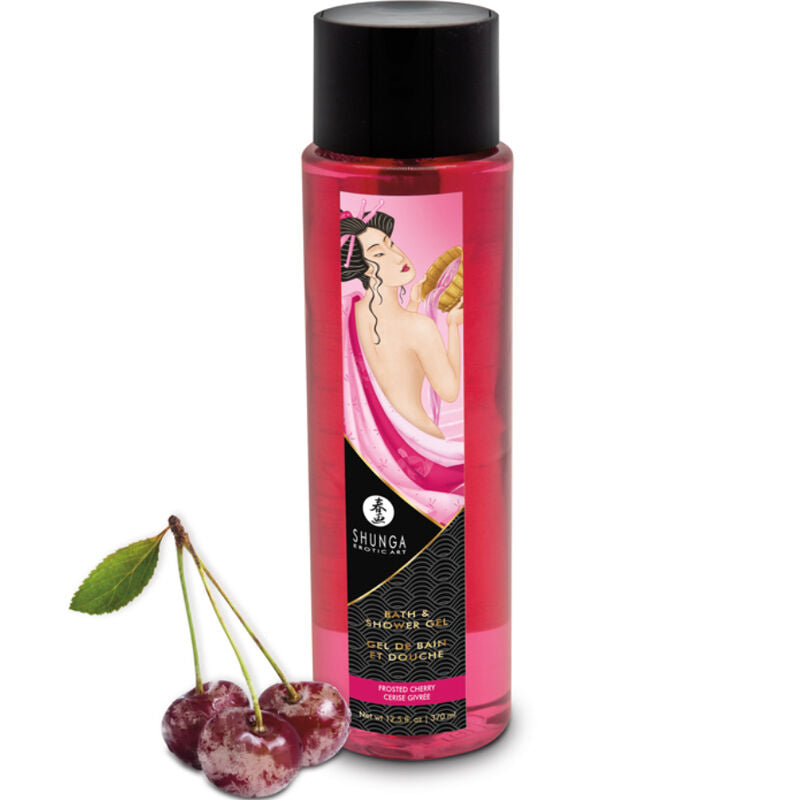 SHUNGA - BAD- OCH DUSCHGEL MED FROSTAD KÖRSBÄR 370 ML
