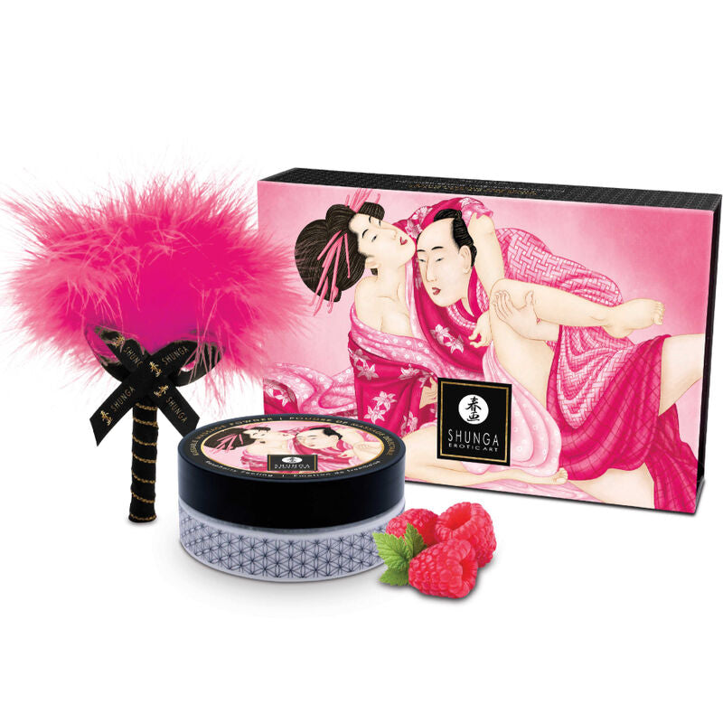 SHUNGA - ÄTBART MASSAGEPULVERKIT HALLON
