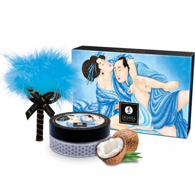 SHUNGA - KIT MED ÄTBART KOKOS-MASSAGEPULVER