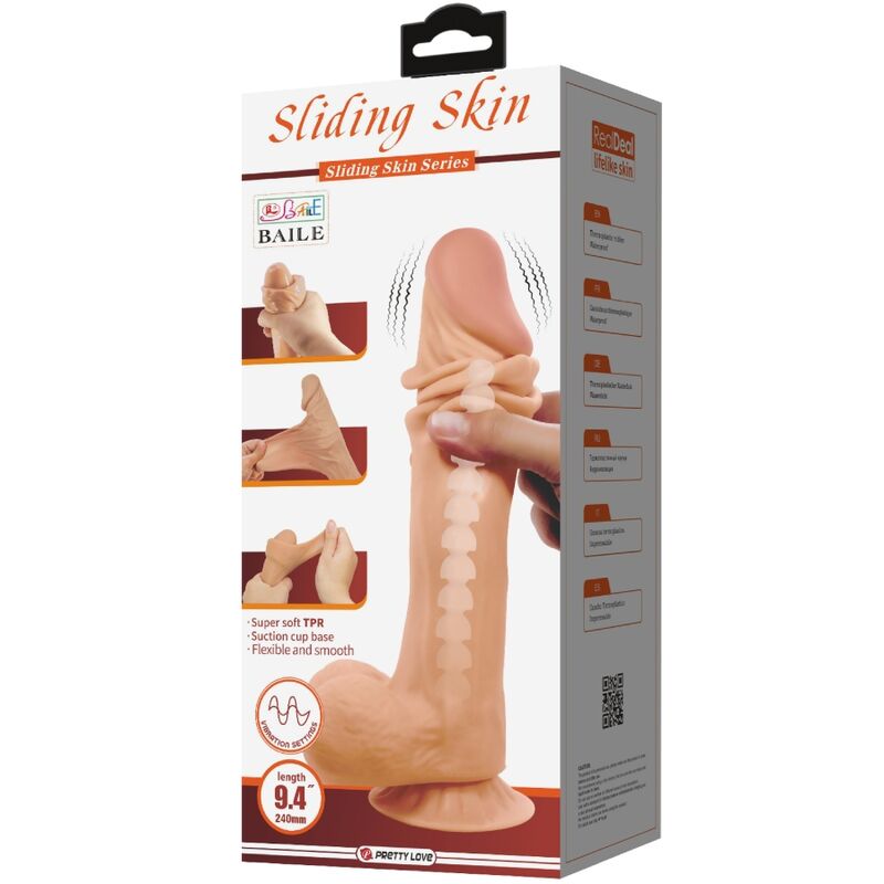 PRETTY LOVE - GLIDANDE HUDSERIE REALISTISK DILDO MED GLIDANDE HUD SUGKOPPA FJÄRRKONTROLL KÖTT 24 CM