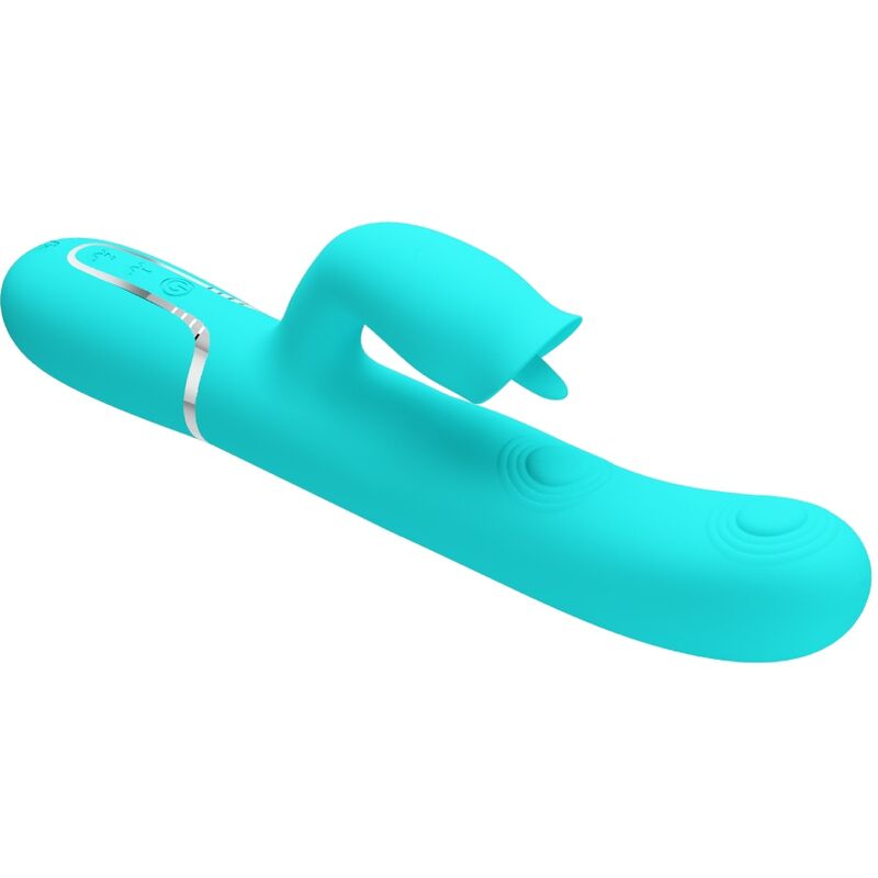 PRETTY LOVE - KANINVIBRATOR MED SLICKADE AQUA GRÖN