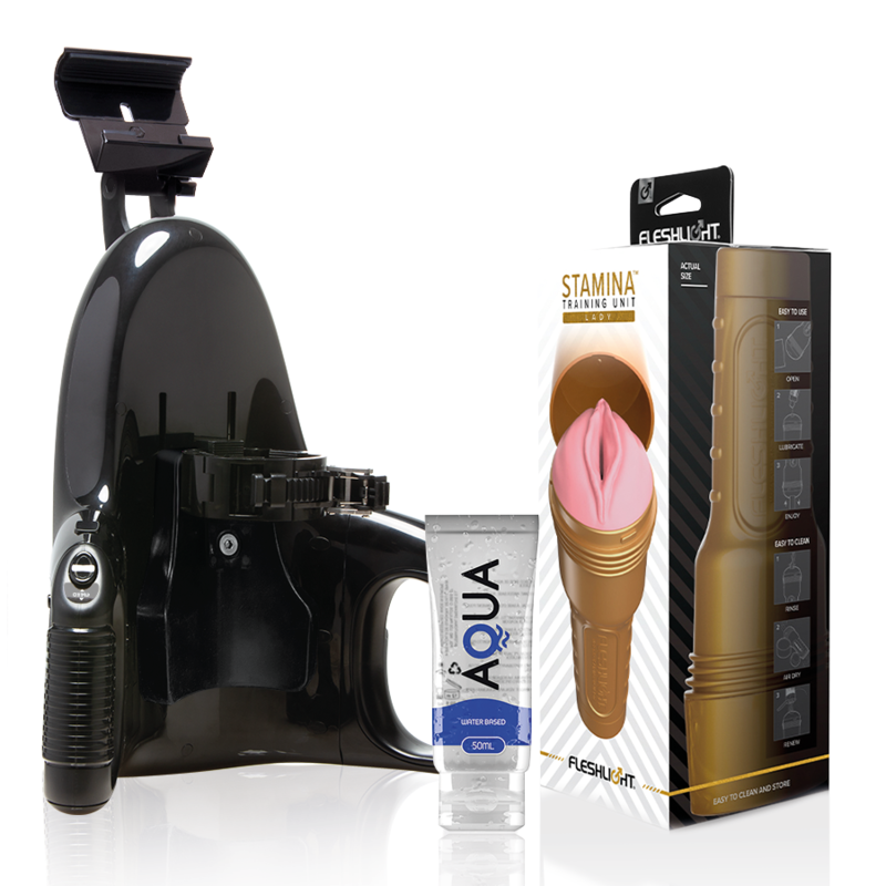FLESHLIGHT - PINK LADY UTHÅLLIGHETSTRÄNINGSENHET + UNIVERSAL LAUNCH + AQUA-KVALITETSGLIDMEDEL 50 ML