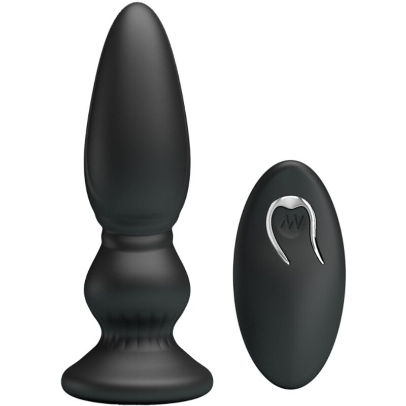 MR PLAY - KRAFTFULL VIBRATOR FJÄRRKONTROLL ANALPLUGG SVART