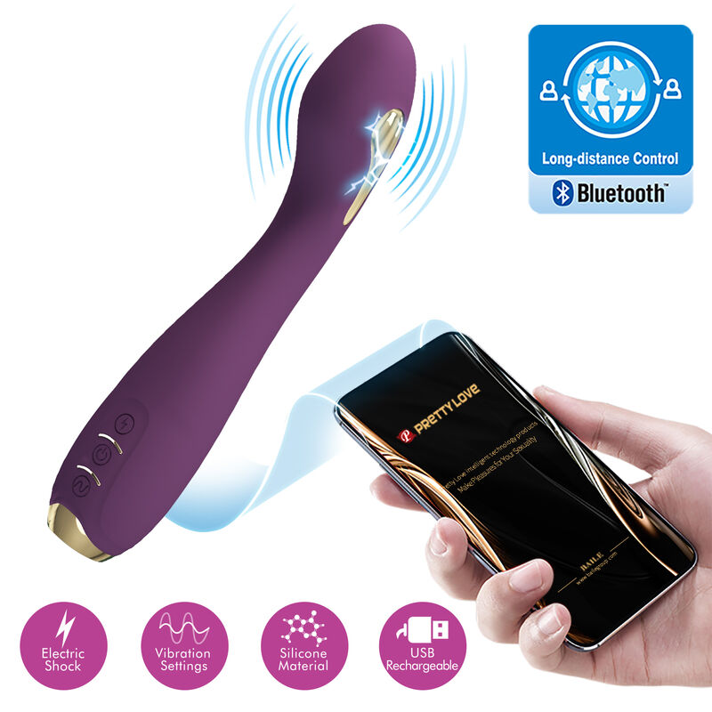 PRETTY LOVE - HECTOR ELEKTROCHOCKVIBRATOR MED APPKONTROLL LILA