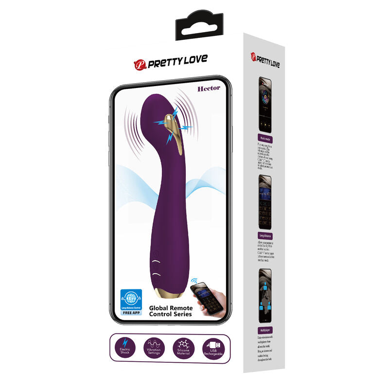 PRETTY LOVE - HECTOR ELEKTROCHOCKVIBRATOR MED APPKONTROLL LILA