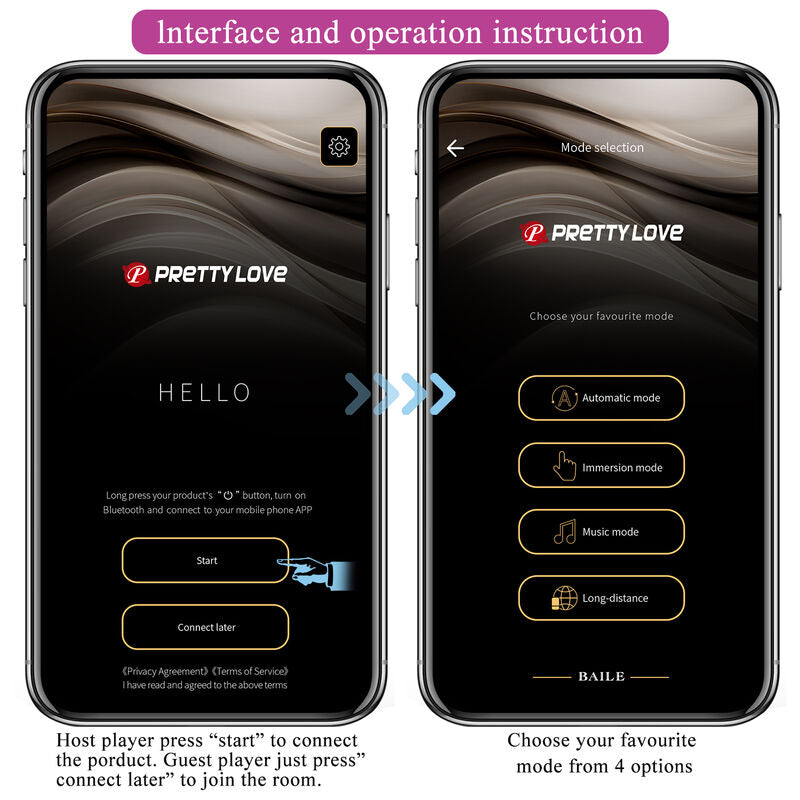 PRETTY LOVE - HECTOR ELEKTROCHOCKVIBRATOR MED APPKONTROLL LILA