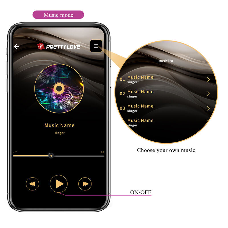 PRETTY LOVE - HECTOR ELEKTROCHOCKVIBRATOR MED APPKONTROLL LILA