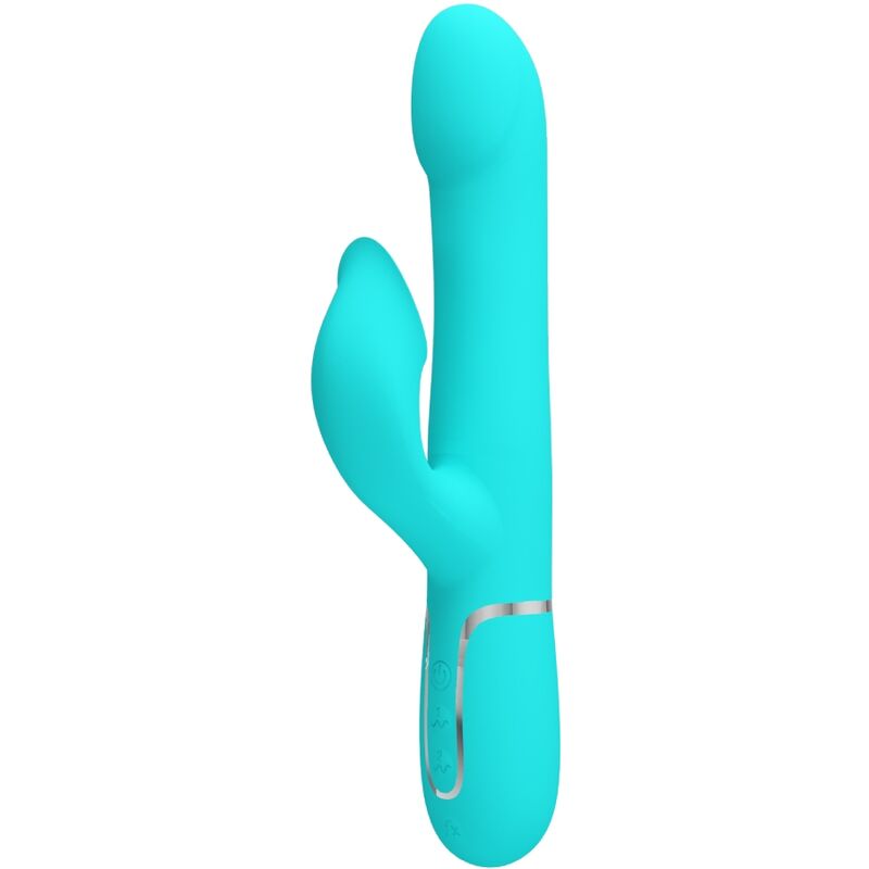 PRETTY LOVE - KANINVIBRATORPÄRLOR AQUA GRÖNA