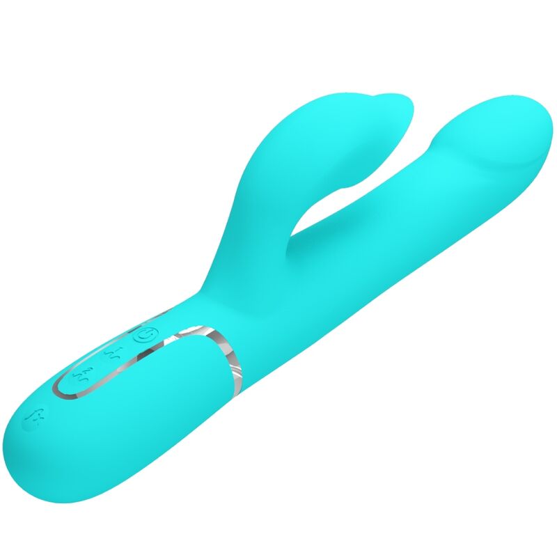 PRETTY LOVE - KANINVIBRATORPÄRLOR AQUA GRÖNA