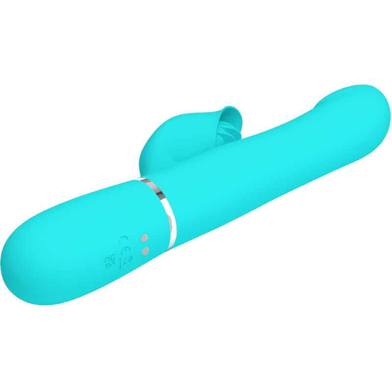 PRETTY LOVE - KANINVIBRATORPÄRLOR AQUA GRÖNA