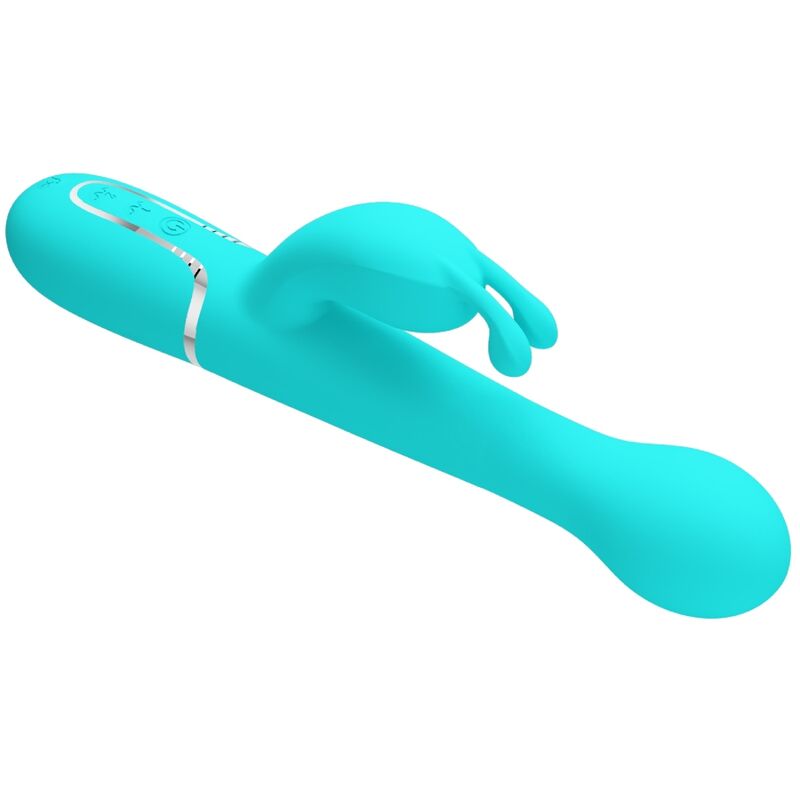 PRETTY LOVE - DEJON KANINVIBRATOR 3-I-1 MULTIFUNKTION AQUA GRÖN