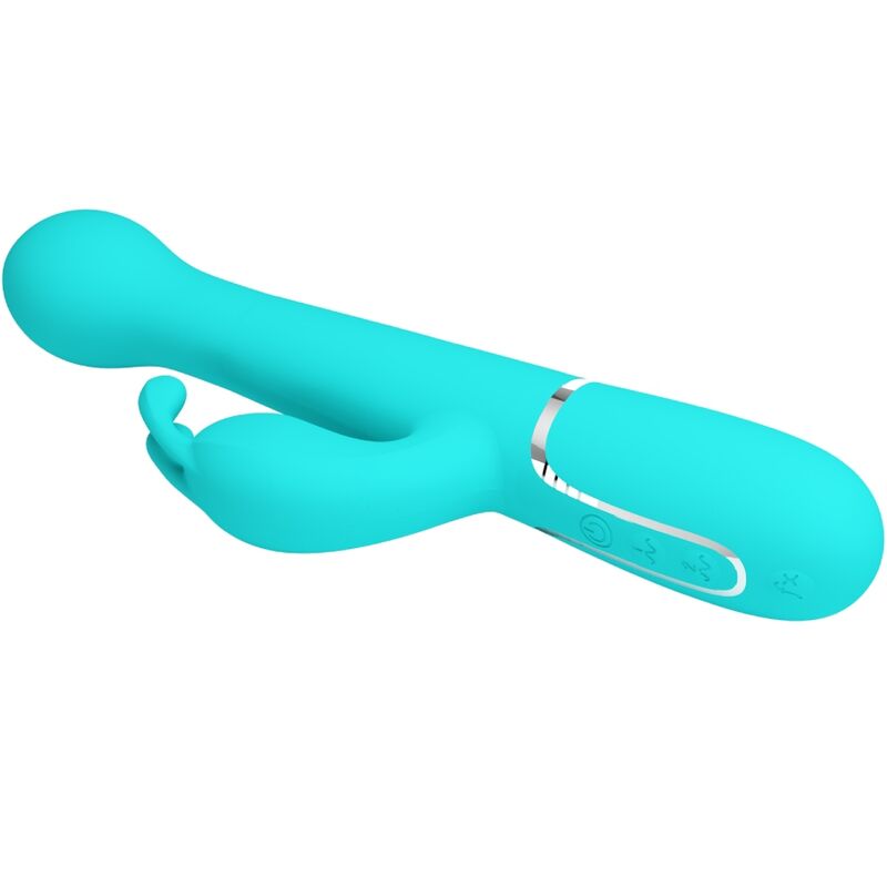 PRETTY LOVE - DEJON KANINVIBRATOR 3-I-1 MULTIFUNKTION AQUA GRÖN