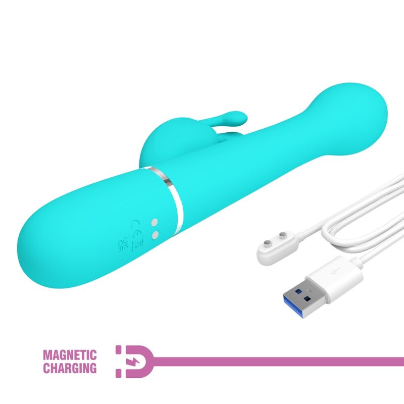 PRETTY LOVE - DEJON KANINVIBRATOR 3-I-1 MULTIFUNKTION AQUA GRÖN