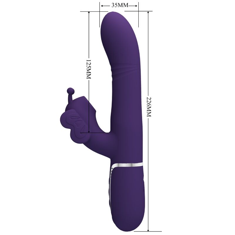 PRETTY LOVE - MULTIFUNKTIONELL KANINVIBRATOR 4 I 1 FJÄRIL LILA