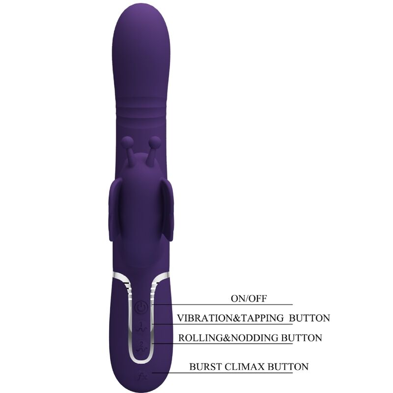 PRETTY LOVE - MULTIFUNKTIONELL KANINVIBRATOR 4 I 1 FJÄRIL LILA
